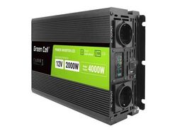 Green Cell - DC-AC-omriktare - DC 12 V - 2000 watt - utgångskontakter: 2 - svart