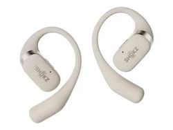 Shokz OpenFit - True wireless-hörlurar med mikrofon - öppet öra - montering över örat - Bluetooth - beige