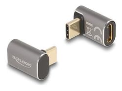 Delock - USB-adapter - USB-C (hane) vinklad till USB-C (hona) - USB 3.2 / Thunderbolt 3 / DisplayPort 1.4 - 20 V - 5 A - Stöd för Power Delivery 3....