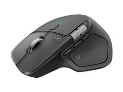 Logitech MX Master 4 - Mus - 8 knappar - trådlös - Bluetooth, 2.4 GHz - trådlös USB-mottagare - grafit