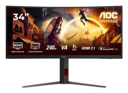 AOC G4 CU34G4Z, 86,4 cm (34"), 3440 x 1440 piksler, Wide Quad HD, LED, 1 ms, Svart, Rød