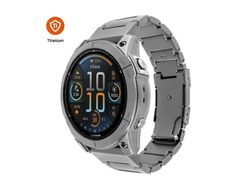 FIXED Titanium Strap, Rem, SmartWatch, Titanium, Garmin, QuickFit 26mm, Titanium, Rostfritt stål