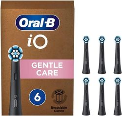 Oral-B iO Series Gentle Care Tannbørstehoveder - Svart - 6-pakning