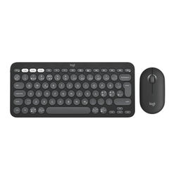 Logitech® | Pebble 2 Combo - Tangentbord och mus set - trådlöst - Bluetooth LE - Nordisk layout - Tonal-Graphite