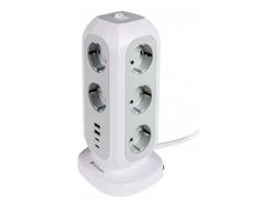 Verbatim EUPT-01 - Effektband - 15-i-1 europeisk multiplugg förlängning - AC 230 V - 3600 Watt - ingång: Typ F - utgångskontakter: 15 (11 x strömty...