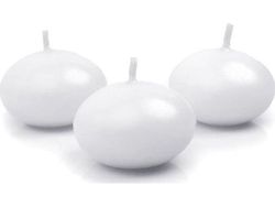 Flytende stearinlys frostet hvit 4 cm - 50 stk