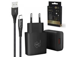 Extralink Smart Life | sett USB Type-A til Type-C, 200 cm, svart + 12W lader
