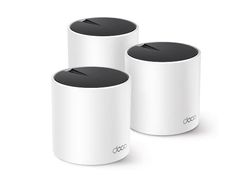 TP-Link DECO X55 (3-Pack), Hvit, Innvendig lys, Mesh ruter, Dobbelbånd (2.4 GHz / 5 GHz), Wi-Fi 6 (802.11ax), 3000 Mbit/s