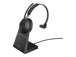 Jabra Evolve2 65 MS Mono on-ear-hodesett Bluetooth USB-A, svart