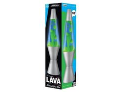 lav Lava® bordlampe grønn/blå med sølvbase, 37 cm