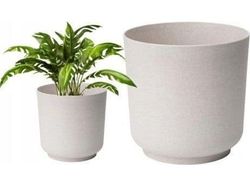 Form-Plastic blomsterpotte i resirkulert plast hvit 13x12,5 cm moderne matt