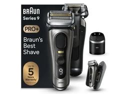 Braun Series 9 Pro+ 9575cc Wet & Dry, Barberingsmaskin, Metallisk, Batteri, 90 min, 170 mm, 260 mm