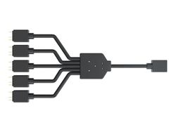 Cooler Master Addressable RGB 1-to-5 Splitter Cable - Strömdelare för fläkt - 3-stifts fläktkontakt (hane) till 3-stifts fläktkontakt (hona) - 5 V ...
