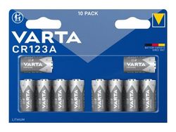Varta LITHIUM Cylindr. CR123A Bli10 Fotobatteri CR-123A Lithium 1430 mAh 3 V 10 stk