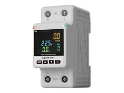 Qoltec - Strömövervakningsenhet (kan monteras på DIN-skena) - remote control, measurement history, Wi-Fi, TUYA, Smart life - AC 230 V - 1-fas - grå