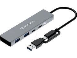 GrauGear GG 18116 - USB 3.1 4-port hub 2x A-C med A/C-tilkoblingskabel (G-HUB2C2A-10G)