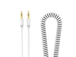 Sinox PRO mini jack spiralkabel. 3m. Hvid