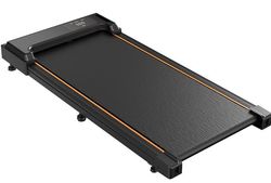 FORMILL FT31 Walking Pad EU-version – Gångband med app, borstlös motor, 1–6 km/h, manuell lutning, LED-display, fjärrkontroll och maxbelastning 100 kg, svart/orange