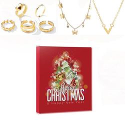 2026 Adventskalender Smyckesset - 24 st Legeringsarmband, Halsband, Örhängen & Ringar - Klassiska Eleganta Designer - Julklapp för Kvinnor, Mamma, Fru