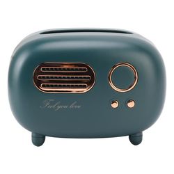Retro Radio Formet Servietboks, Grøn Vintage Radio Servietholder til Badeværelse Stue Soveværelse Natbord Skrivebord Bord