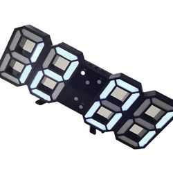 3D LED Vægur Minimalistisk Hængende Ur til Soveværelse Kontor, Sort Ramme Hvide Tal