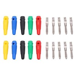 10-pack 4 mm 7-stifts banankontakt 1000V 32A stapelbar banankontakt hankontakt med mjuk hylsa för ljudkabel