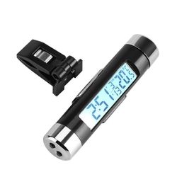 Clip-on Lastbil Bil LCD Termometer Bil Digital Baggrundsbelyst Ur Monitor Hvid Baggrundsbelysning