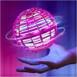 LED Flyvende Bold - Flyvende Bold med LED-lys, Drone Flyvende Bold Svævende Legetøj, Fødselsdagsgaver til Børn, Pink