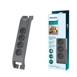 Jatkojohto Philips SPN3140A/60 ylijännitesuojattu 4 pistorasiaa 2 m harmaa