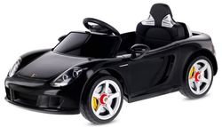 SUN BABY Porsche Carrera GT Cabrio elbil för barn 3–6 år, 2 motorer, 12V/4,5Ah, MP3, fjärrkontroll - Svart