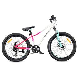 sun baby VERDANT BIKE Børnecykel 24 tommer - 7 gear, skivebremser, ringklokke, sidefodstøtte, justerbart styr og sadel - Hvid, lyserød, mintgrøn