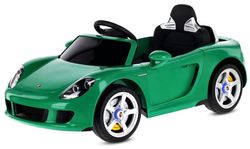 Sun Baby Elbil til børn elektrisk bil Porsche Carrera GT Cabrio 12V, fjernbetjening, MP3, 2 motorer 390, grøn