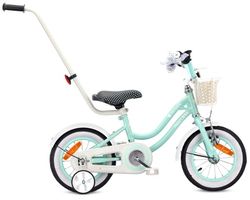 Børnecykel Cykel til en pige 12 tommer Kurv Håndtag Sidehjul Hjertecykel mint Sun Baby