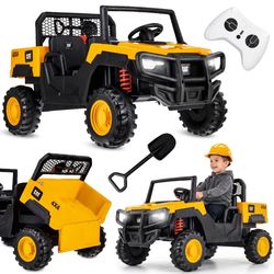 SUN BABY CAT UTV 4x4 elbil til børn 3-8 år 12V to-personers fjernbetjening MP3 ladbil - Gul