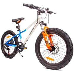 sun baby VERDANT BIKE Børnecykel 20 tommer - skivebremser, 6 gear, affjedring, justerbar sadel og styr - Hvid Blå Orange