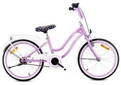 sun baby HEART BIKE Børnecykel 20 tommer - klokke, reflekser, bagagebærer, justerbar - Lilla