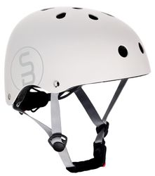 Sun Baby cykelhjelm til børn M 54-58 cm med LED-lys og magnetlukning, hvid