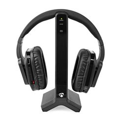 Nedis Trådløst TV hovedtelefoner | RF, frequency 2.4 GHz | Over-Ear | Batteri 1 driftstid ved standardbrug: 480 min | 25 m | Digital lyd | Sort