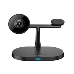 Maxlife MXWC-03 - 3-i-1 trådløs opladningsstation, 15W, sort