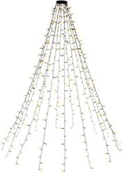 Goobay 400 LED juletrebelysning med ring, timer og minnefunksjon, 8 lysmoduser, 24 V ekstern transformator, varmhvit (3000 K), for innendørs og utendø