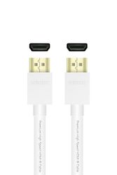 QNECT Premium høyhastighets HDMI m/Ethernet 4K UHD 18 GB, 2 m, Vit