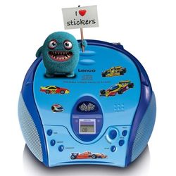 Lenco Boombox med CD-spiller, FM-radio og klistremerker Blå
