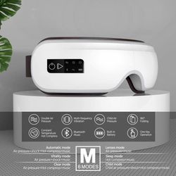 Massageapparat för trötta ögon med värme och bluetooth-musik, Vit