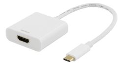 DELTACO USB-C - HDMI-sovitin, 4096x2160 30Hz, valkoinen