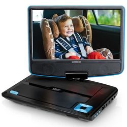 Lenco Bærbar 9" dvd-afspiller med USB-hovedtelefoner og monteringsbeslag Blå / Sort