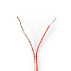 Nedis Speaker Cable | 2 x 0.75 mm² | CCA | 15.0 m | Rund | PVC | Gjennomsiktig | Pakk Inn