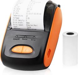 58 mm Bluetooth termisk kvittoskrivare, fakturakortskrivare, utrustad med termisk pappersrulle, kompatibel med Android, iOS och Windows-system