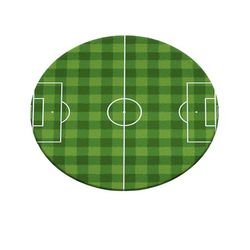 Fodboldbane Rundt Sportsgulvtæppe Drengeværelse Fodboldmåtte Gulvpude Boligindretning 60 cm