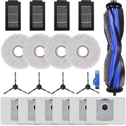 Tilbehør til Ecovacs Deebot T50 Pro Omni/T50 støvsugere: 1 hovedbørste, 4 rengøringspuder, 4 sidebørster, 4 HEPA-filtre, 6 støvposer, 1...