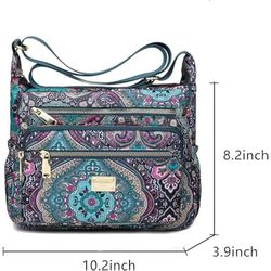 Axelväska för kvinnor, rymlig, design med flera fickor, crossbody-väska, tygväska, handväska med topphandtag